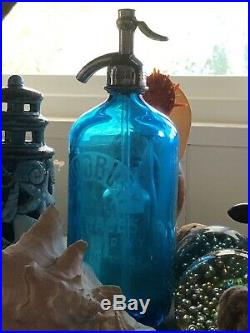 Vintage Blue Seltzer Works Bottle Woodbury New York-pair-set Of Two