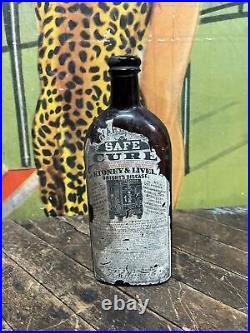 Vintage C. 1880 Warners Safe Cure Paper Label Bottle Can Tin Sign Rochester Ny