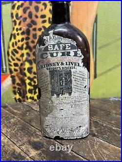 Vintage C. 1880 Warners Safe Cure Paper Label Bottle Can Tin Sign Rochester Ny