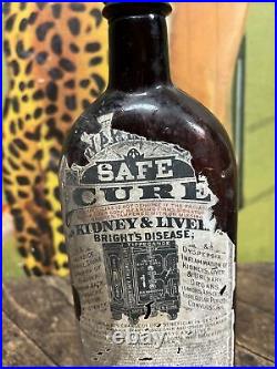 Vintage C. 1880 Warners Safe Cure Paper Label Bottle Can Tin Sign Rochester Ny