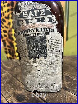 Vintage C. 1880 Warners Safe Cure Paper Label Bottle Can Tin Sign Rochester Ny