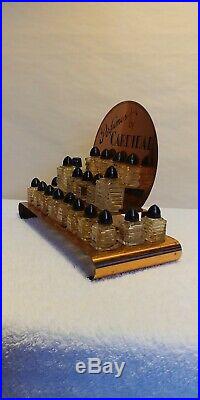 Vintage Cardinal Perfume New York Display Stand Art Deco with 21 Bottles
