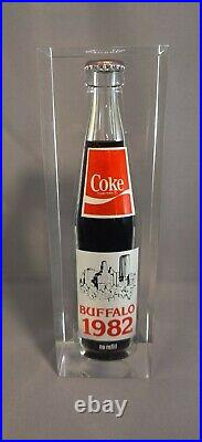Vintage Coca-Cola Bottle Encased in Lucite or Acrylic Buffalo NY 1832-1982