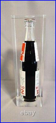 Vintage Coca-Cola Bottle Encased in Lucite or Acrylic Buffalo NY 1832-1982