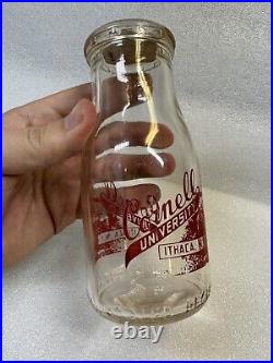 Vintage Cornell University Ithaca NY Dairy Farm Milk Bottle 1/2 Pint