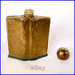 Vintage Coty Emeraude Brass Perfume Bottle New York Mid Century Modern