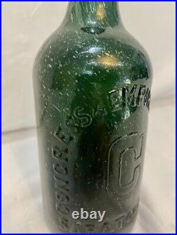 Vintage Dark Green Glass Bottle Congress Water Empire Spring Co, Ex. Cond