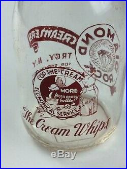 Vintage Diamond Rock Creamery Troy N. Y. Cop the Cream milk bottle