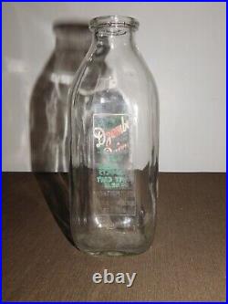 Vintage Dzembo's Dairy Troy Ny 1 Quart Milk Bottle