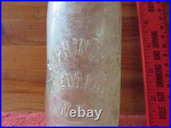 Vintage E. Pringle Tuxedo Park NY Glass Bottle Blob Top 9-1/4 Clear Beer Soda