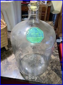 Vintage Glass 5 Gallon Water Bottle Crescent Water Co. Long Island NY