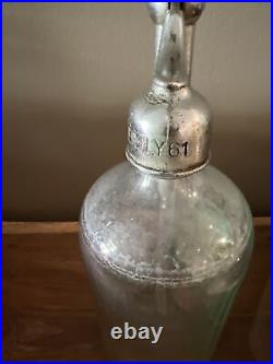 Vintage Glass J MILLER Sparkl'g Seltzer Water COCA COLA Bottling NY 61 Bottle