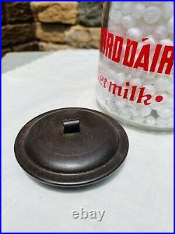Vintage Guilford Dairy NC NY Milk Bottle Lid Bail Handle Pyro ACL Quart Size