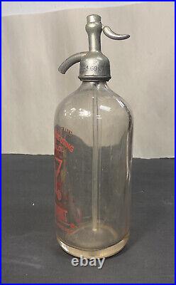Vintage Harry Aledort Corona Bottling Works Queens Ny Seltzer Bottle Acl Waiter