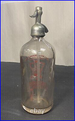 Vintage Harry Aledort Corona Bottling Works Queens Ny Seltzer Bottle Acl Waiter