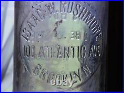 Vintage Isaac W Rushmore Brooklyn Ny 1 One Quart Milk Bottle