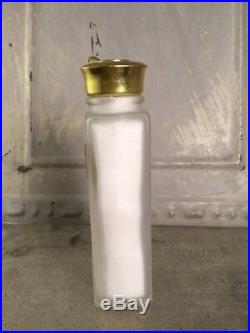 Vintage Jaciel Talc New York Paris Butterfly Gold Lid Glass Bottle Jar Full 5h