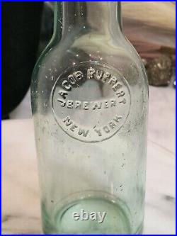 Vintage Jacob Ruppert Brewer NY Beer Bottle. (Aqua) Old NY Yankees Owner c. 1932