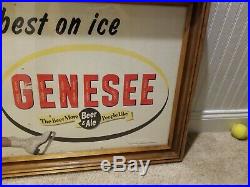 Vintage Jenny Genesse beer sign Rochester NY Brewery Bottle Can Tray Rare framed