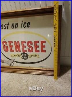 Vintage Jenny Genesse beer sign Rochester NY Brewery Bottle Can Tray Rare framed