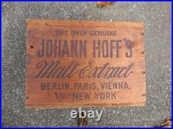 Vintage Johann Hoff's Malt Extract Bottle Crate Box Eisner & Mendelson New York