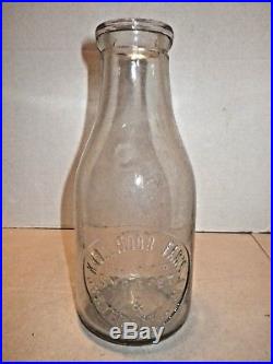 Vintage Knollwood Farm Syoset & Oyster Bay, L. I, N. Y Embossed Glas Milk Bottle
