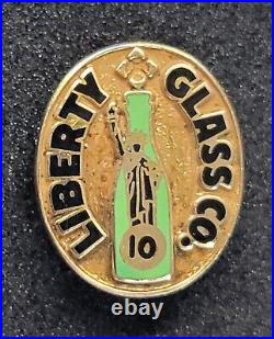 Vintage Liberty Glass Co? Buffalo New York 10k Gold Badge Pin Milk Bottle Maker