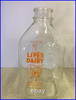 Vintage Lipe's Dairy Guernsey Farms Manlius NY 1/2 Gallon Milk Bottles Case