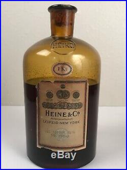 Vintage Locust Oil For Cream Glass Bottle Heine & Co Leipzig New York