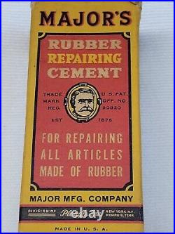 Vintage Major's Rubber Repairing Cement New York, NY Memphis, TN EST 1876