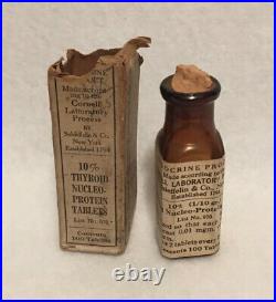 Vintage Medicine Bottle Schieffelin & Co. New York Endocrine Cornell Laboratory