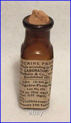 Vintage Medicine Bottle Schieffelin & Co. New York Endocrine Cornell Laboratory