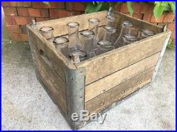 Vintage Milk Crate And Bottles Arden Farms New York 1940S
