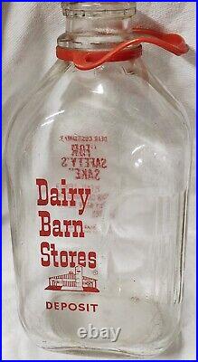 Vintage Milk Cream Bottle Drive In Dairy Barn NY Farm Safety Warning Roll Window