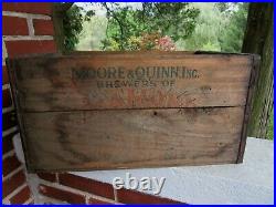 Vintage Moore & Quinn Brewers Syracuse Ny Wooden Crate Wood Box Beer Bottle