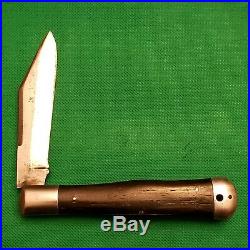 Vintage New York Knife Co Ebony Coke Bottle Folding Hunter Pocket Knife Knives
