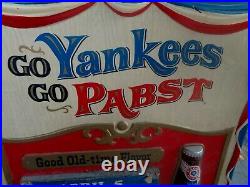 Vintage New York Yankees & Pabst Beer Bottle Baseball Ny Sign Advertising