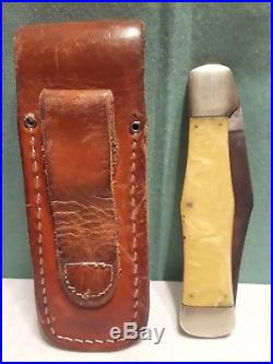 Vintage OLCUT Union Cut. Co. Olean NY Pocket Folding Knife withSheath Coke Bottle