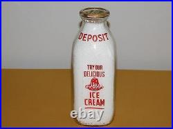 Vintage Old 1967 Schneider Dairy Lancaster Ny 1 One Quart Milk Bottle