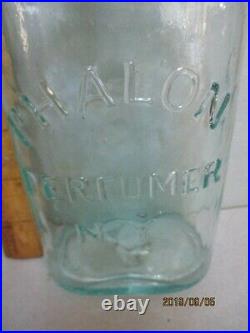 Vintage PHALON PERFUMER, NY BOTTLE, C. 1850, Aqua, Hair Tonic, 7 1/2 Tall