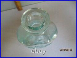 Vintage PHALON PERFUMER, NY BOTTLE, C. 1850, Aqua, Hair Tonic, 7 1/2 Tall