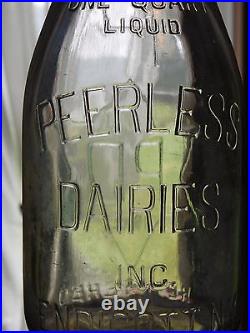 Vintage Peerless Dairies Endicott Ny 1 One Quart Milk Bottle