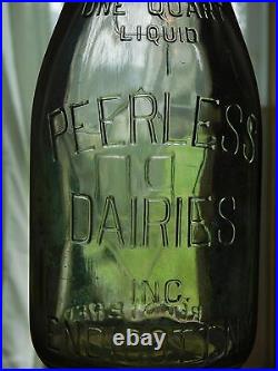 Vintage Peerless Dairies Endicott Ny 1 One Quart Milk Bottle