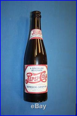 Vintage Pepsi Cola Amber Bottle Menands, NY Label Make Offer FSOBO