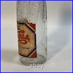 Vintage Pepsi Long Island New York Paper Label Double Dot Clear 12 Oz. Bottle