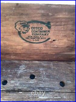 Vintage Queens Farms NY Milk Bottle Deposit Crate Cesco Container Northampton