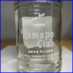 Vintage Ramapo Club Beverages ACL Soda Glass Bottle Suffern Bottling NY Antique