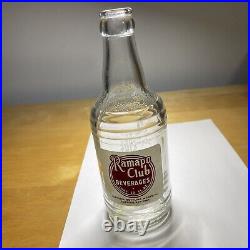 Vintage Ramapo Club Beverages ACL Soda Glass Bottle Suffern Bottling NY Antique