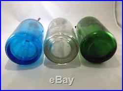 Vintage Seltzer Bottle Lot (3) Green, Clear and Blue Statue of Liberty NY area