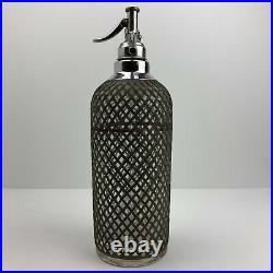 Vintage Sparklets New York Metal Wrapped Glass Seltzer Bottle 13 1/4 Tall